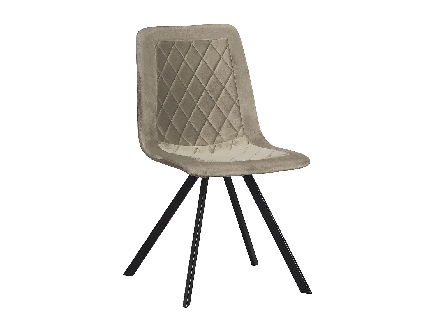 Chaise Hasselt en velours beige avec pieds en métal noir