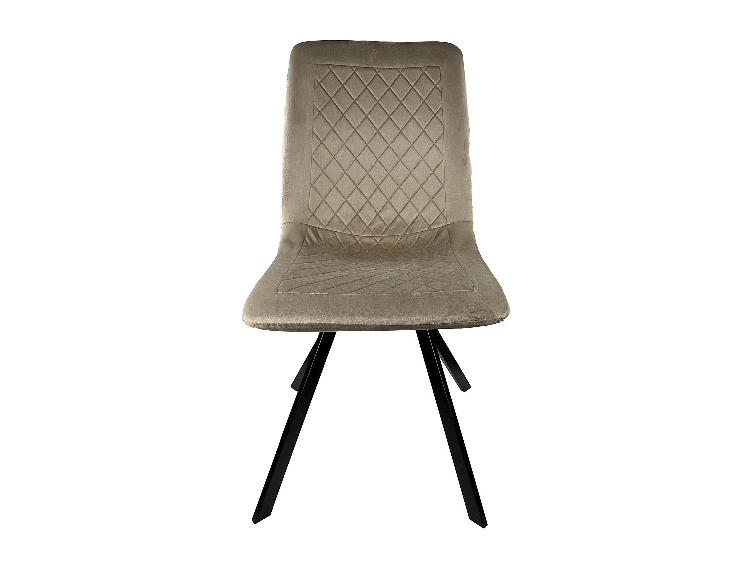 Chaise Hasselt en velours beige avec pieds en métal noir