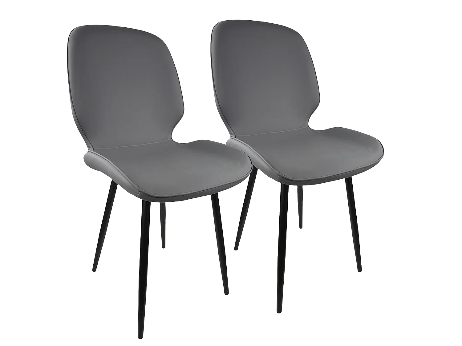 Chaise Amberes grise en tissu technique avec pieds en métal noir