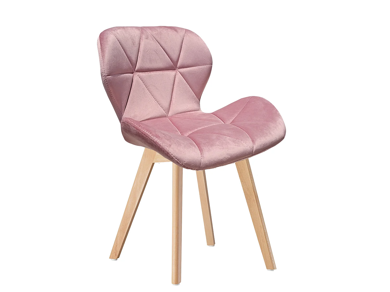 Oslo Roze Velours Scandinavische Stoel met Beukenhouten Poten