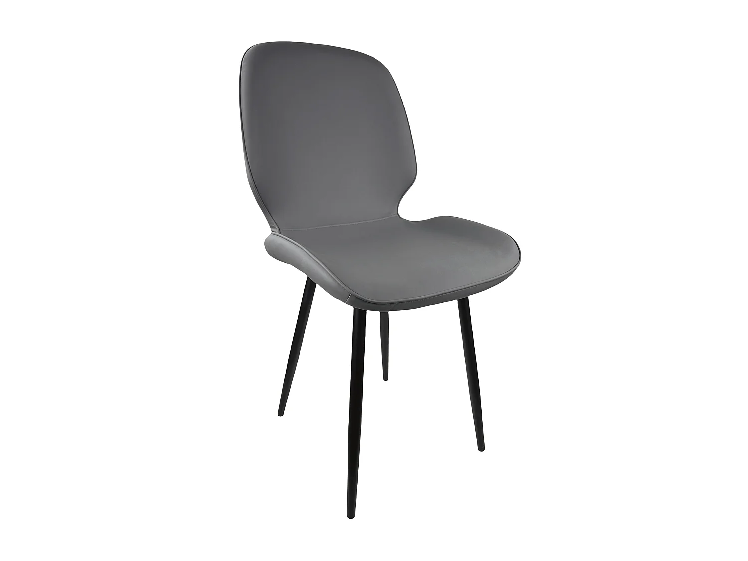 Silla Moderna Escandinava de Tela Gris con Patas de Metal Negro - AMBERES