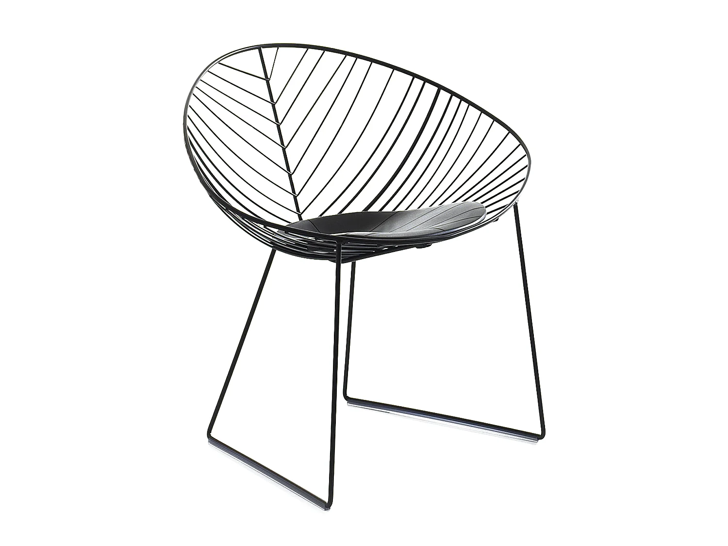 Set van 4 Mons Black Stoelen met Organisch Design en PU Kussen