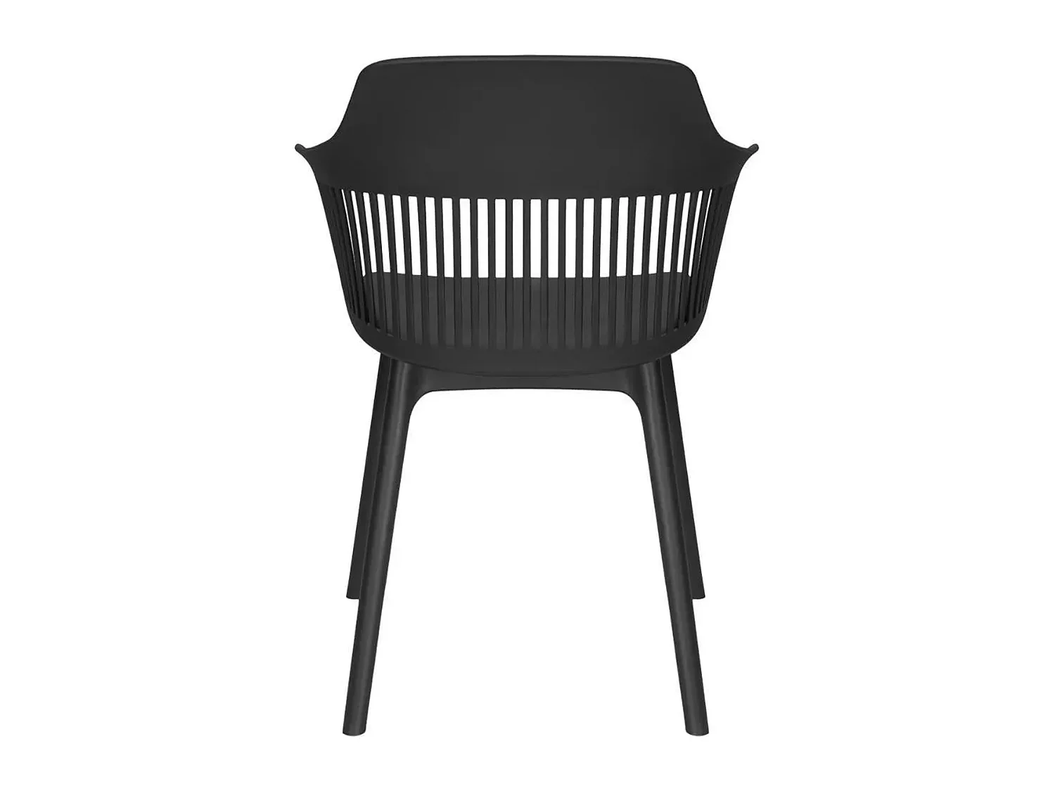 Chaise Bergen noire design avec dossier ajouré et coussin d’assise