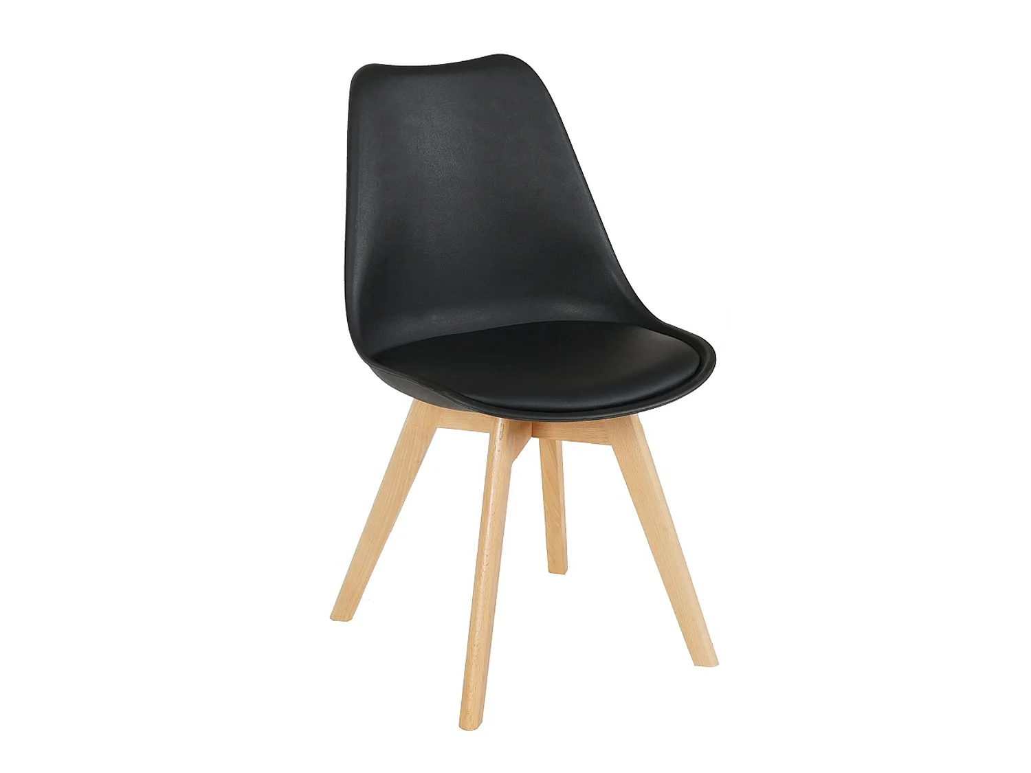 Lot de 2 chaises Copenhague noires au design scandinave avec pieds en bois