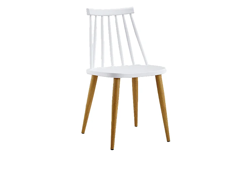 Lot de 2 chaises Sticks au design contemporain Blanc et effet bois