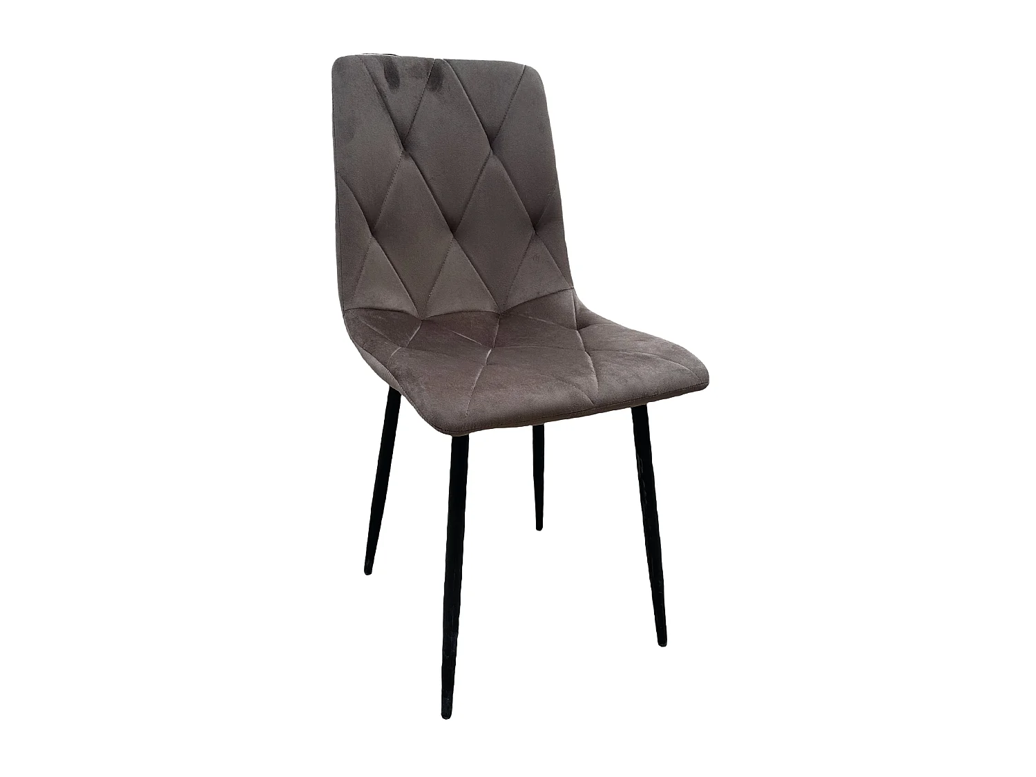 Chaise Berna grise en velours pour salle à manger