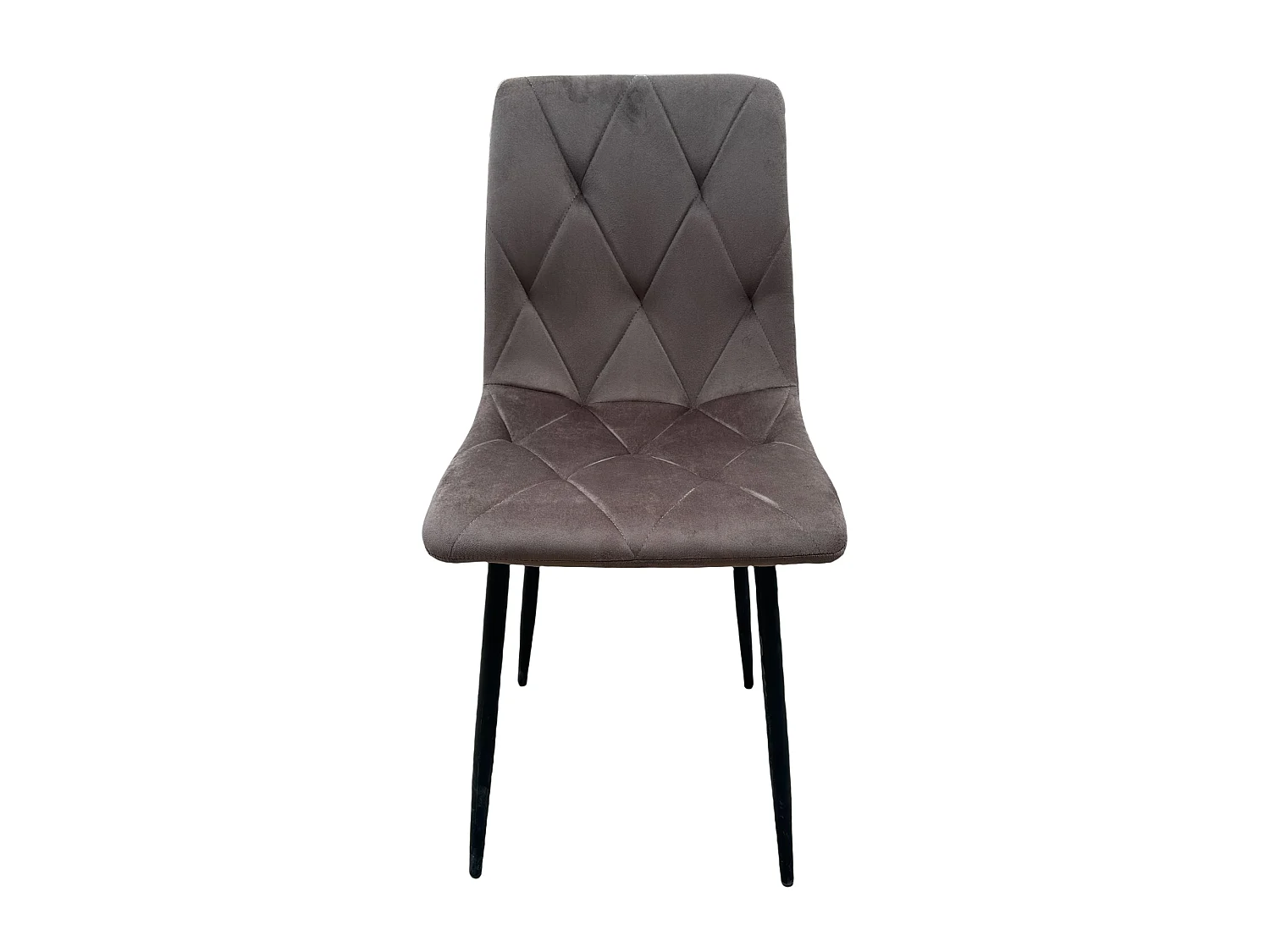 Chaise Berna grise en velours pour salle à manger