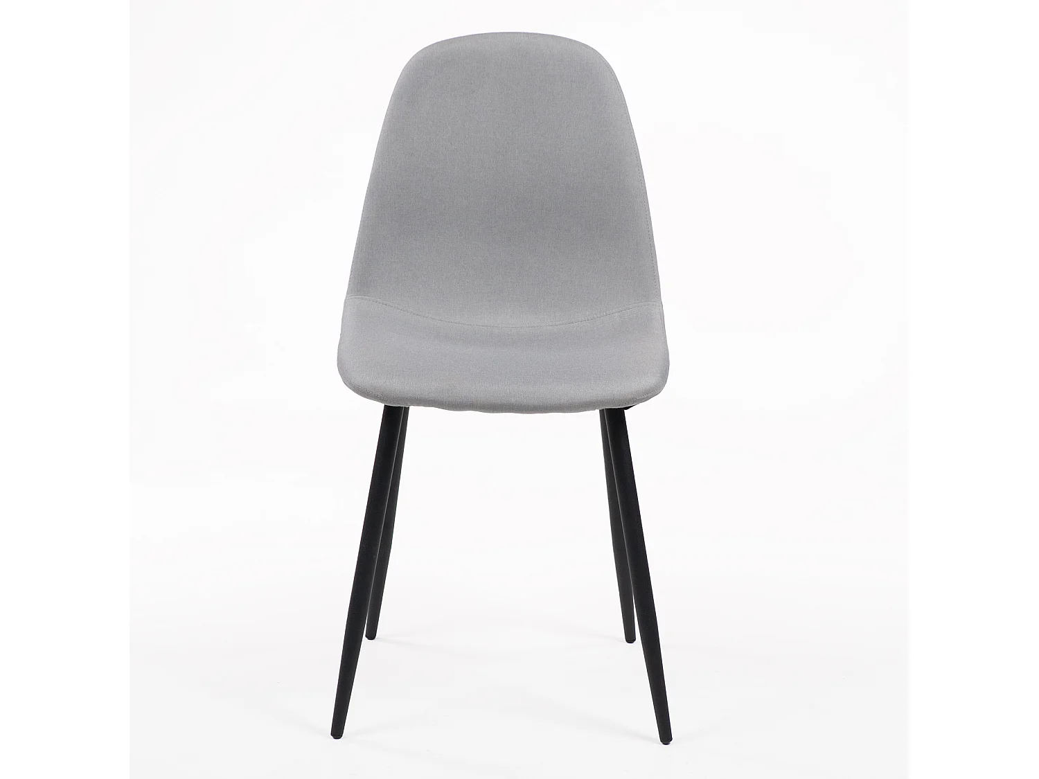 Lot de 2 chaises Norway grises en tissu rembourré avec pieds en acier