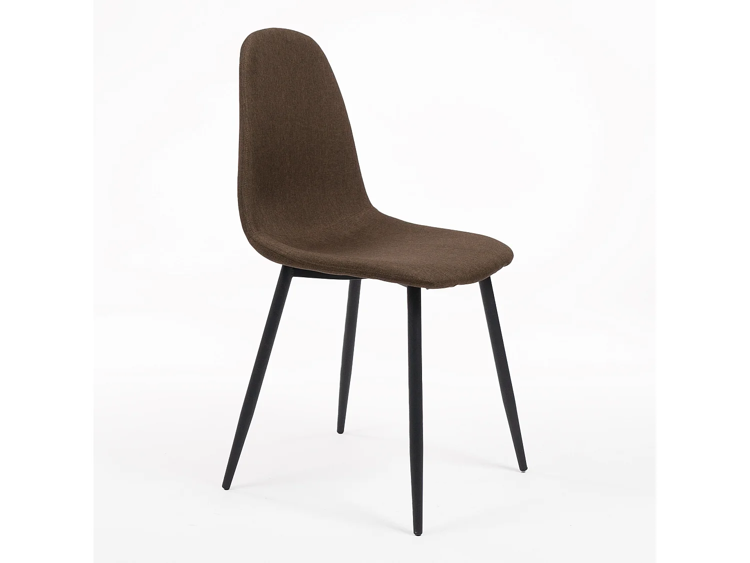 Lot de 2 chaises Norway marron en tissu rembourré avec pieds en acier