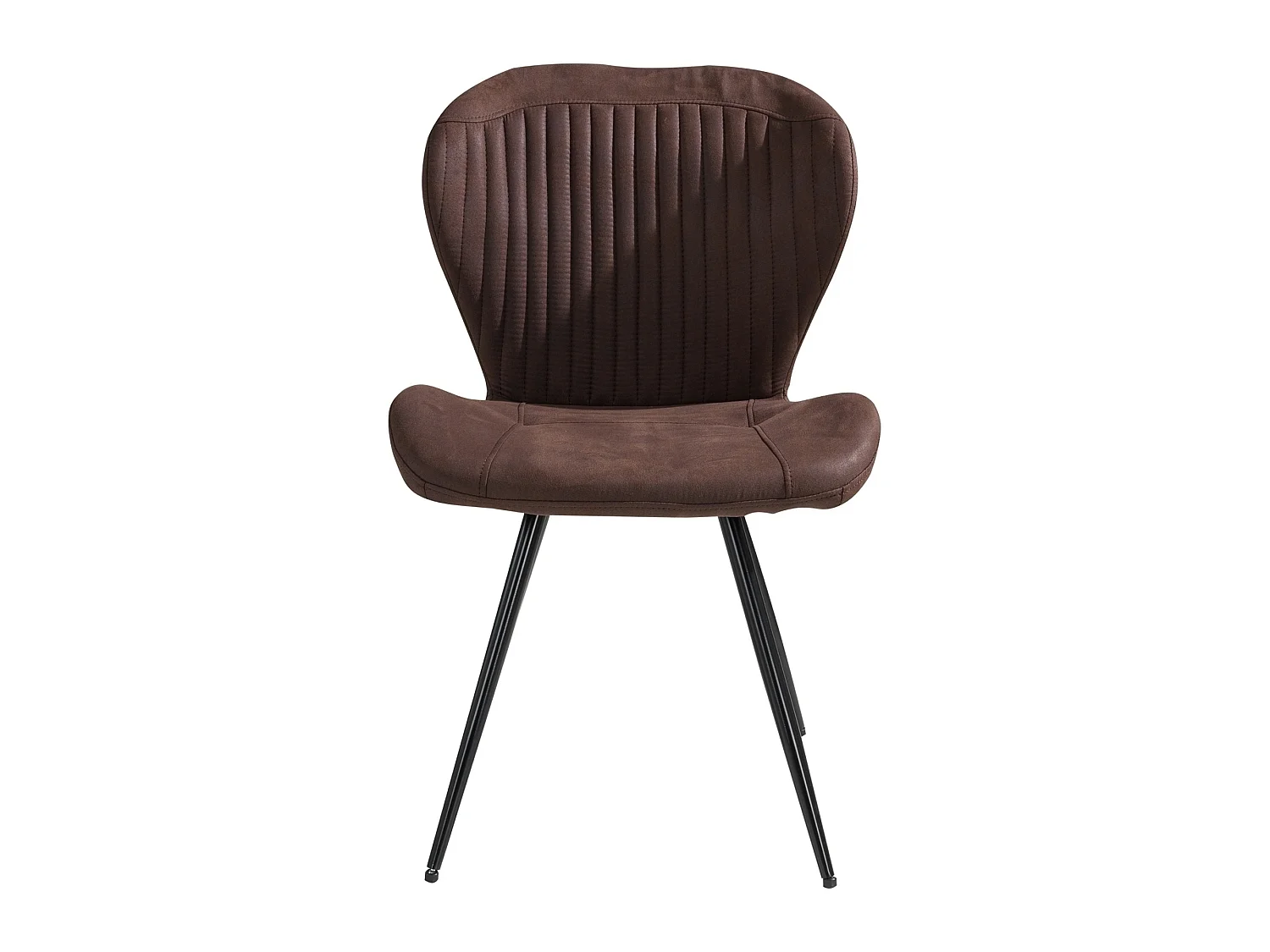 Chaise Gante marron avec revêtement effet cuir et pieds en métal noir