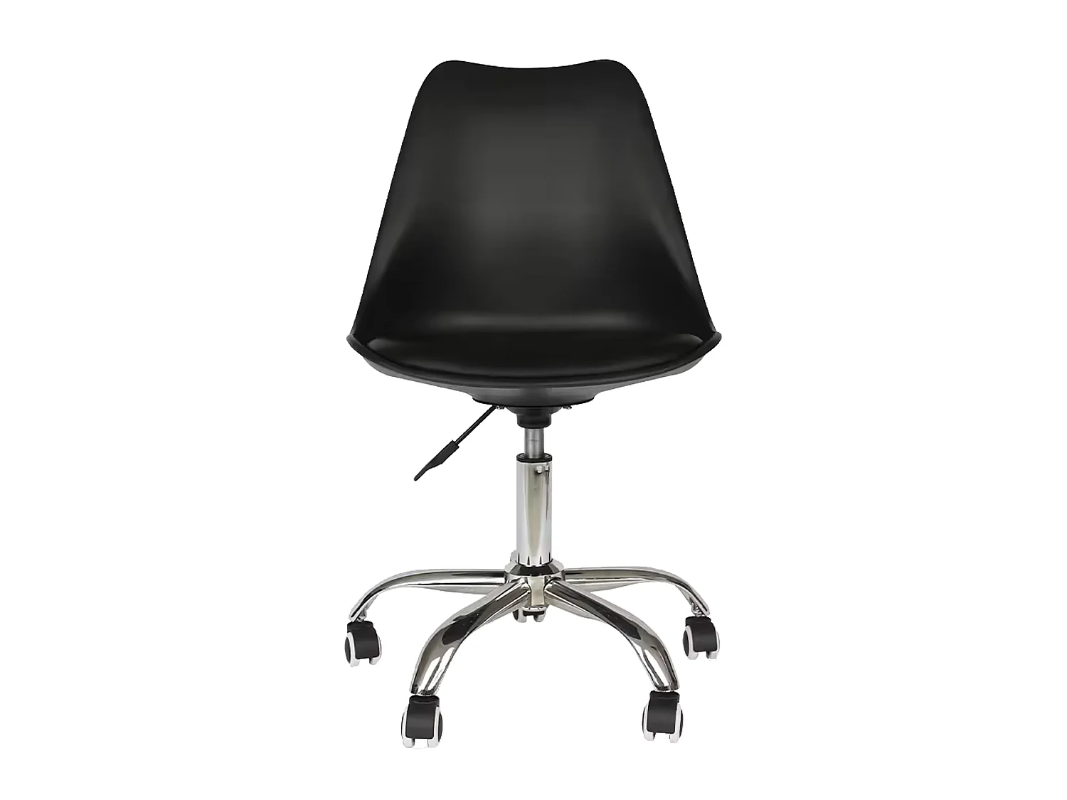 Silla de oficina negra ergonómica con altura regulable y ruedas
