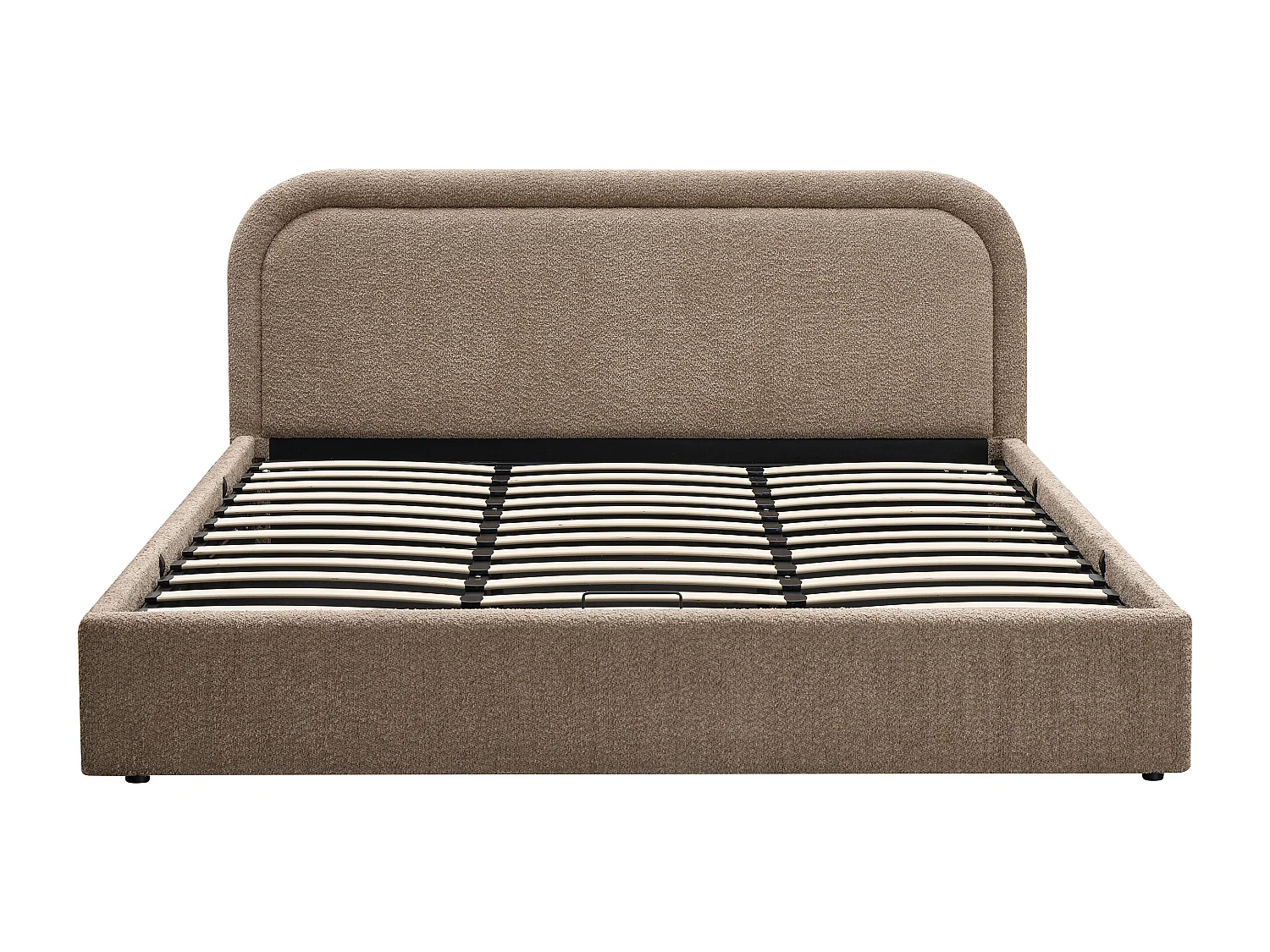 Lit coffre 180 x 200 cm - Tissu bouclette - Taupe + Matelas – FIDOZIA