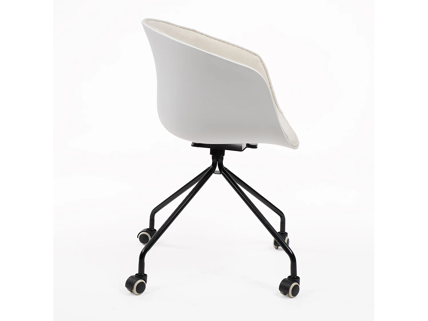 Chaise de bureau à roulettes avec assise coque et structure en acier – Cute Wheels