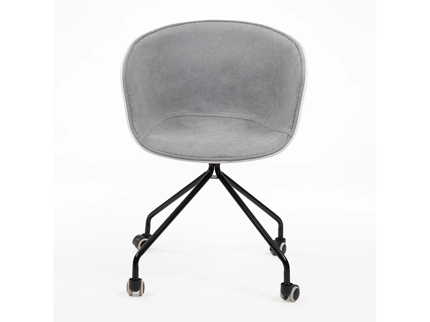 Silla de Oficina Moderna con Ruedas Bonitas, Estructura de Acero y Asiento Ergonómico en Concha