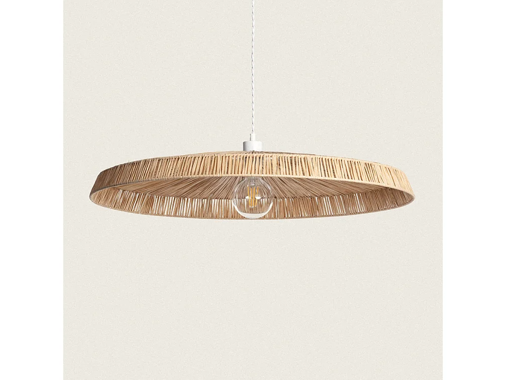 Orbe - Suspension ronde en raphia ø75cm - Bois clair