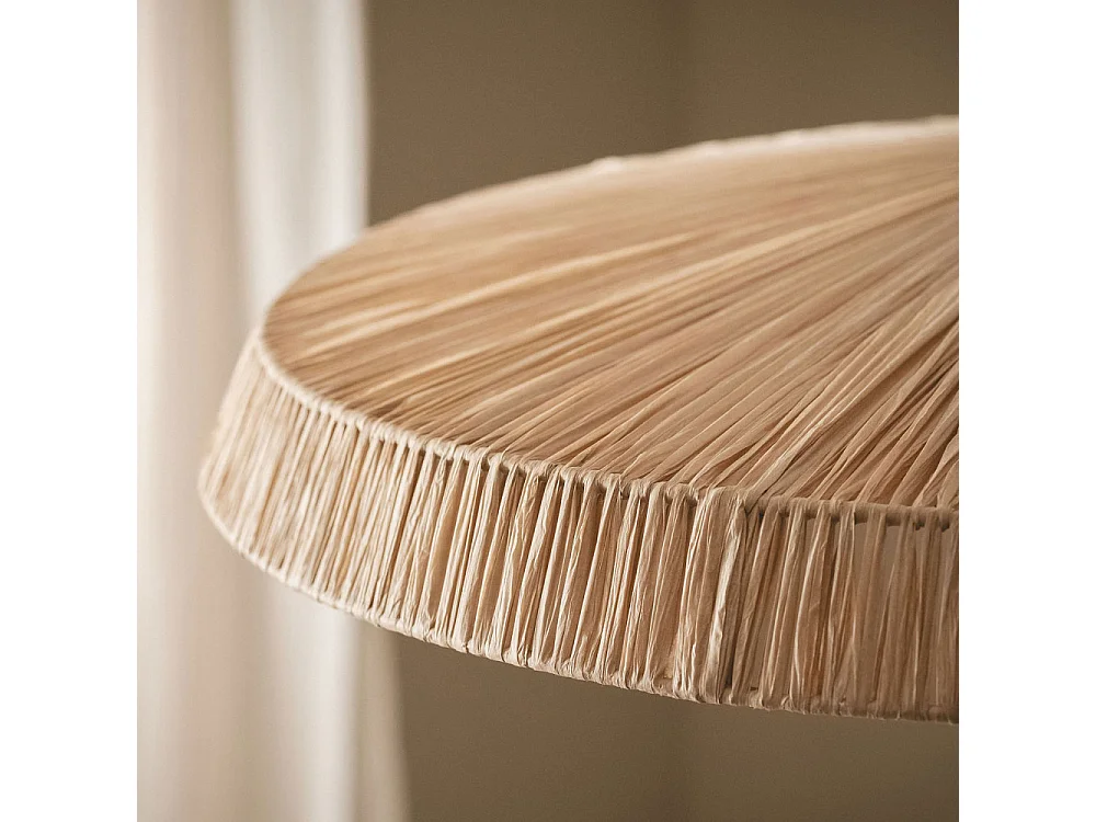 Orbe - Suspension ronde en raphia ø75cm - Bois clair