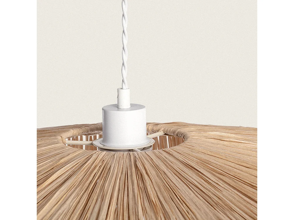 Orbe - Suspension ronde en raphia ø75cm - Bois clair