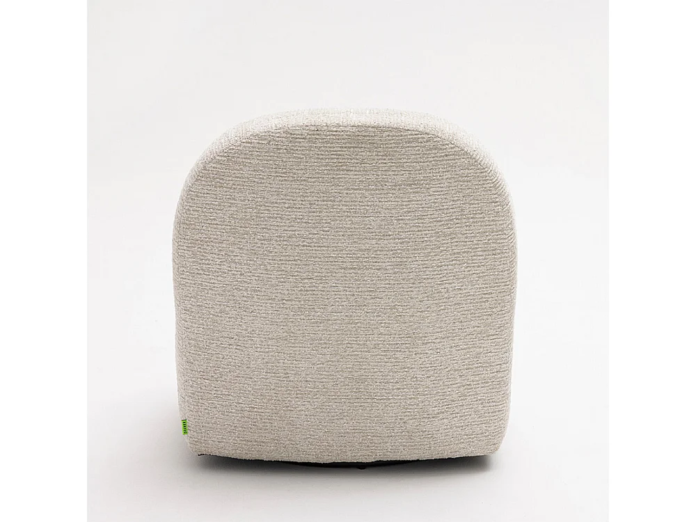 Groovy - Fauteuil pivotant en tissu chenille côtelé - Écru