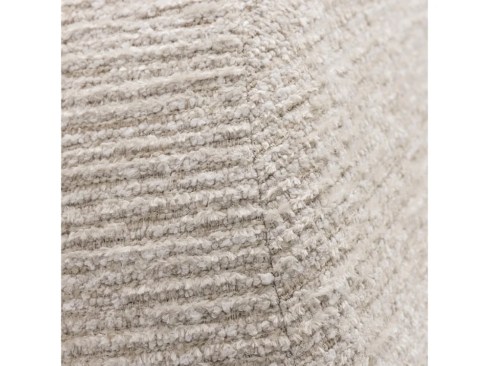 Groovy - Fauteuil pivotant en tissu chenille côtelé - Écru
