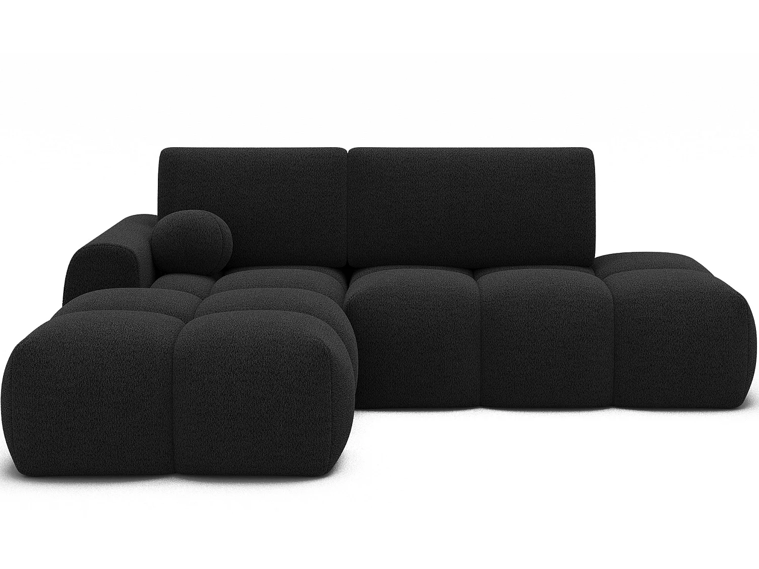 Canapé d’angle convertible 3 places BINUTO en tissu avec coffre de rangement – 227cm-Gris foncé-angle gauche