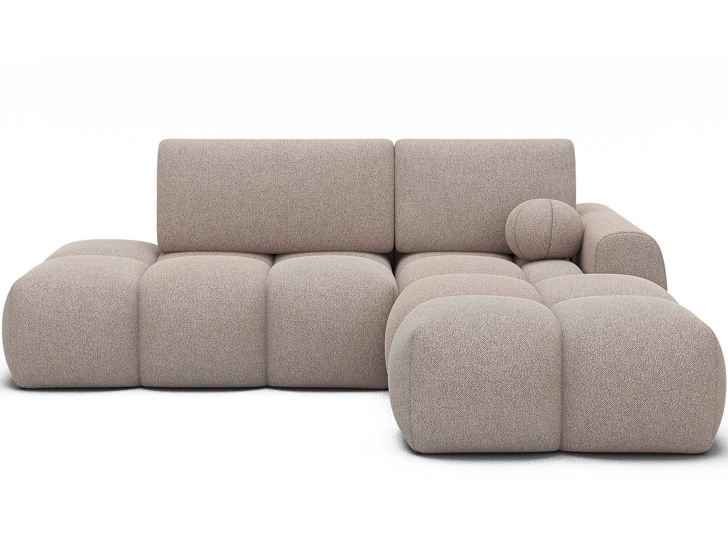 Canapé d’angle convertible 3 places BINUTO en tissu avec coffre de rangement – 227cm-Marron clair-angle droit