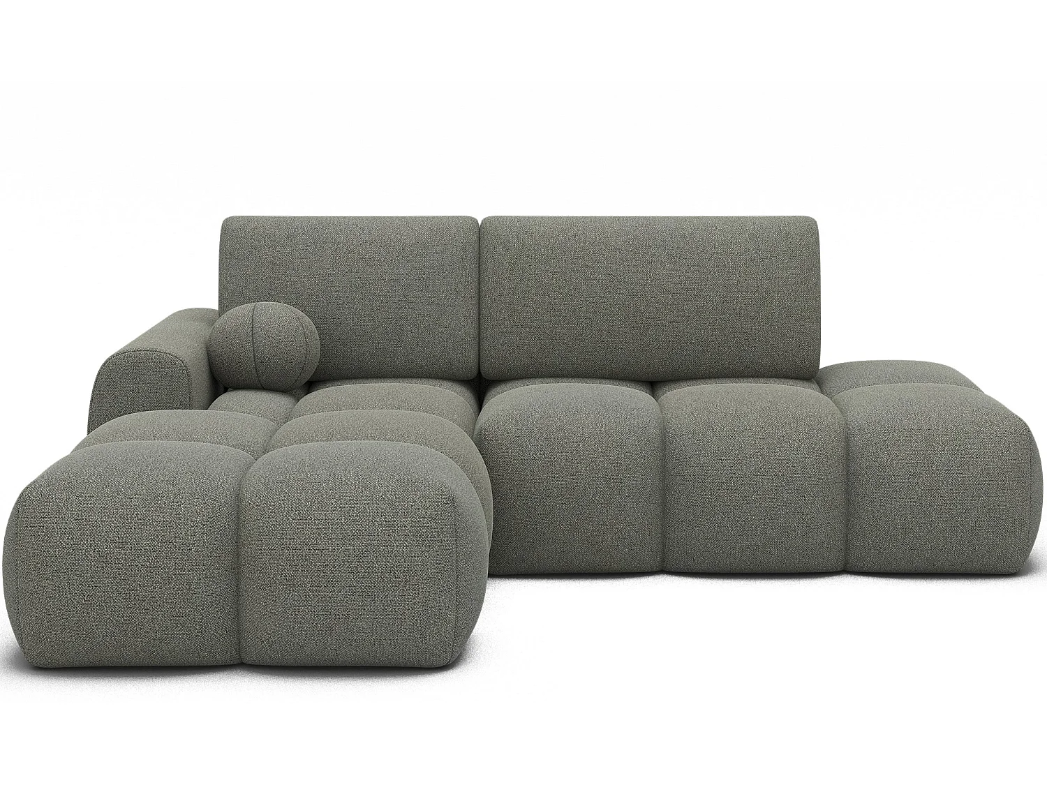 Canapé d’angle convertible 3 places BINUTO en tissu avec coffre de rangement – 227cm-Vert-angle gauche