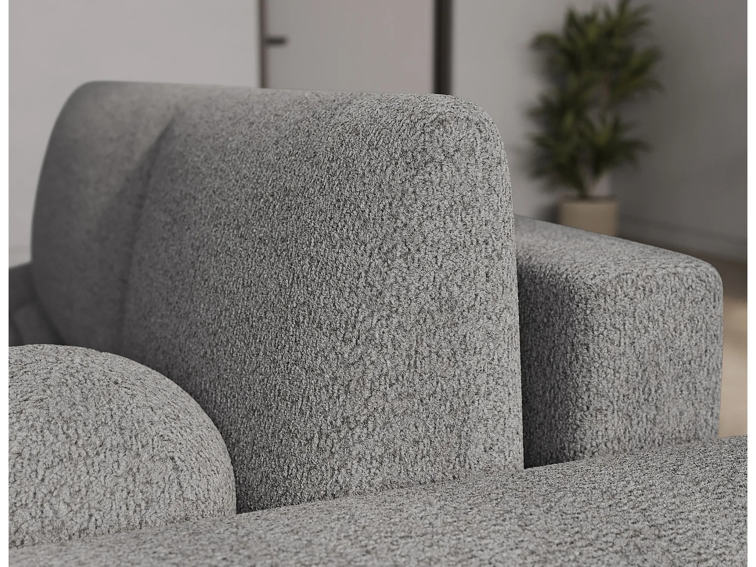 Canapé d’angle convertible 3 places BINUTO en tissu avec coffre de rangement – 227cm-Gris clair-angle droit