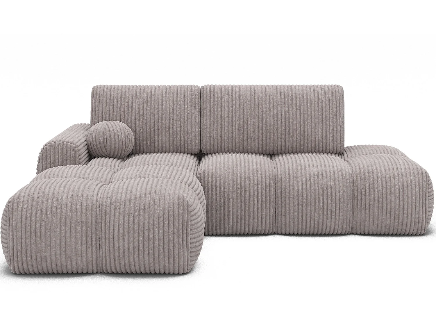 Canapé d’angle convertible 3 places BINUTO en tissu avec coffre de rangement – 227cm-Gris-angle gauche