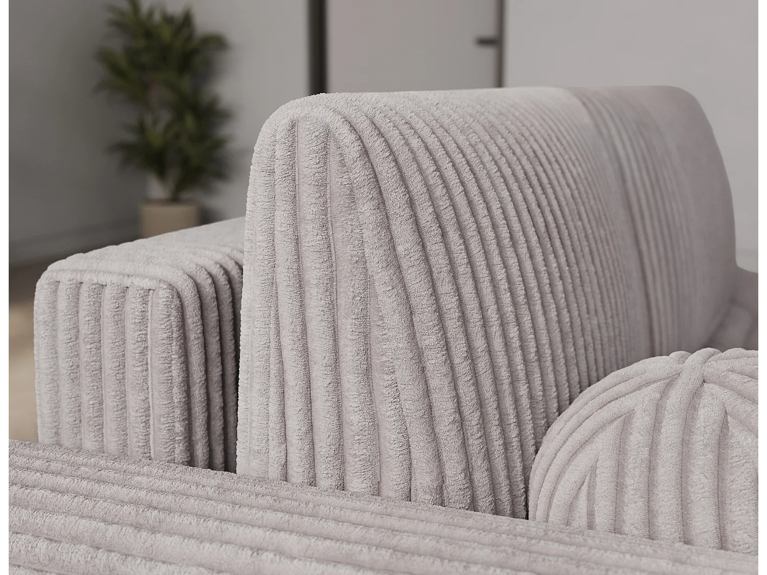 Canapé d’angle convertible 3 places BINUTO en tissu avec coffre de rangement – 227cm-Gris-angle gauche