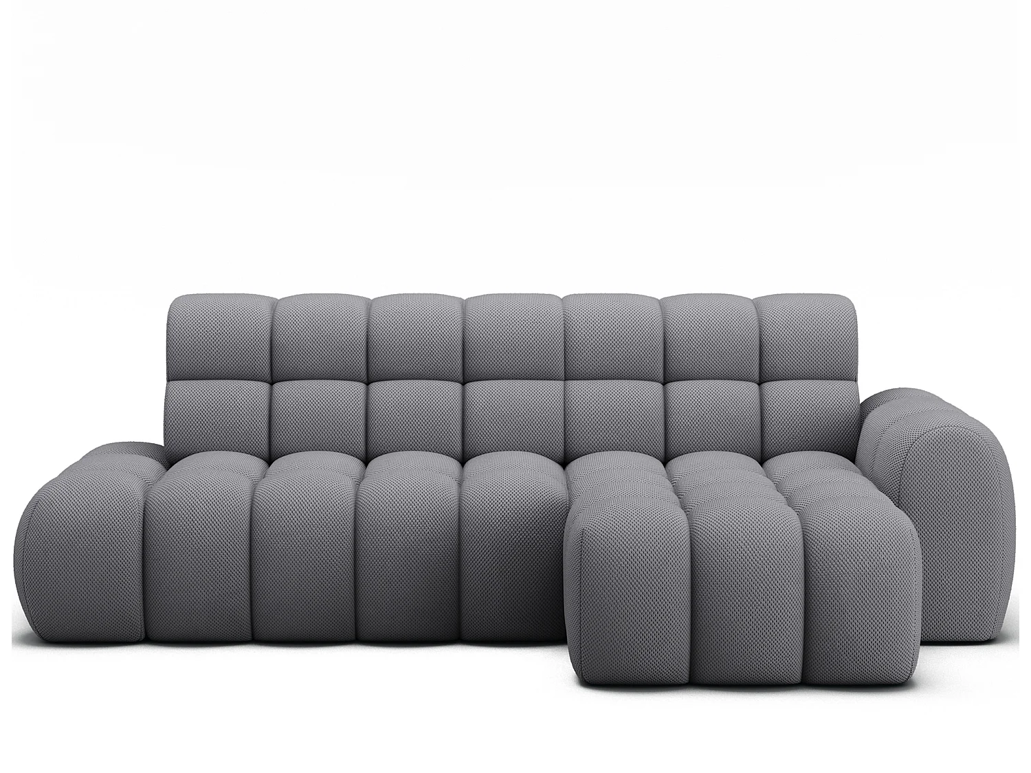 Canapé d’angle convertible 4 places KINDO en tissu avec assise électrique – 283cm-Gris-angle droit