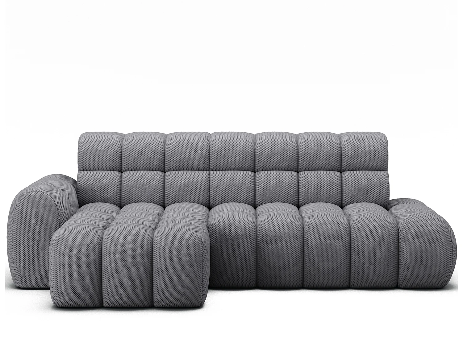 Canapé d’angle convertible 4 places KINDO en tissu avec assise électrique – 283cm-Gris-angle gauche