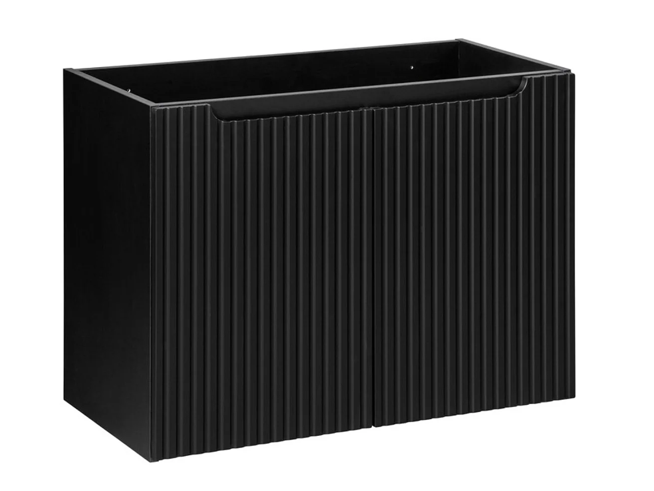 Meuble sous vasque suspendu 2 portes NOVA - Meuble salle de bain moderne-Noir-Largeur 60 cm