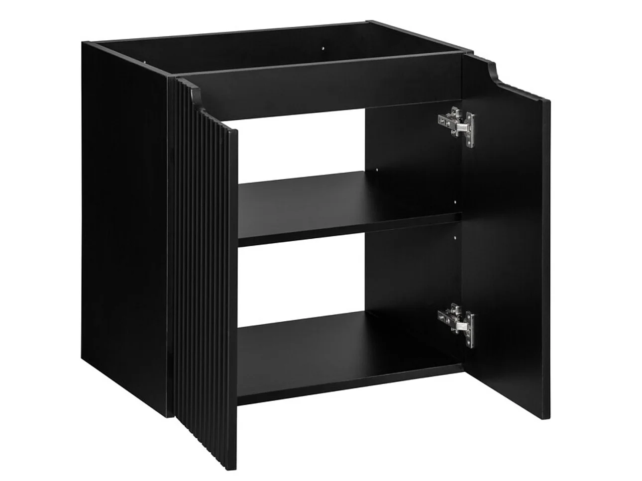 NOVA 2-deurs wandmeubel - Modern badkamermeubilair-Zwart-Breedte 50 cm