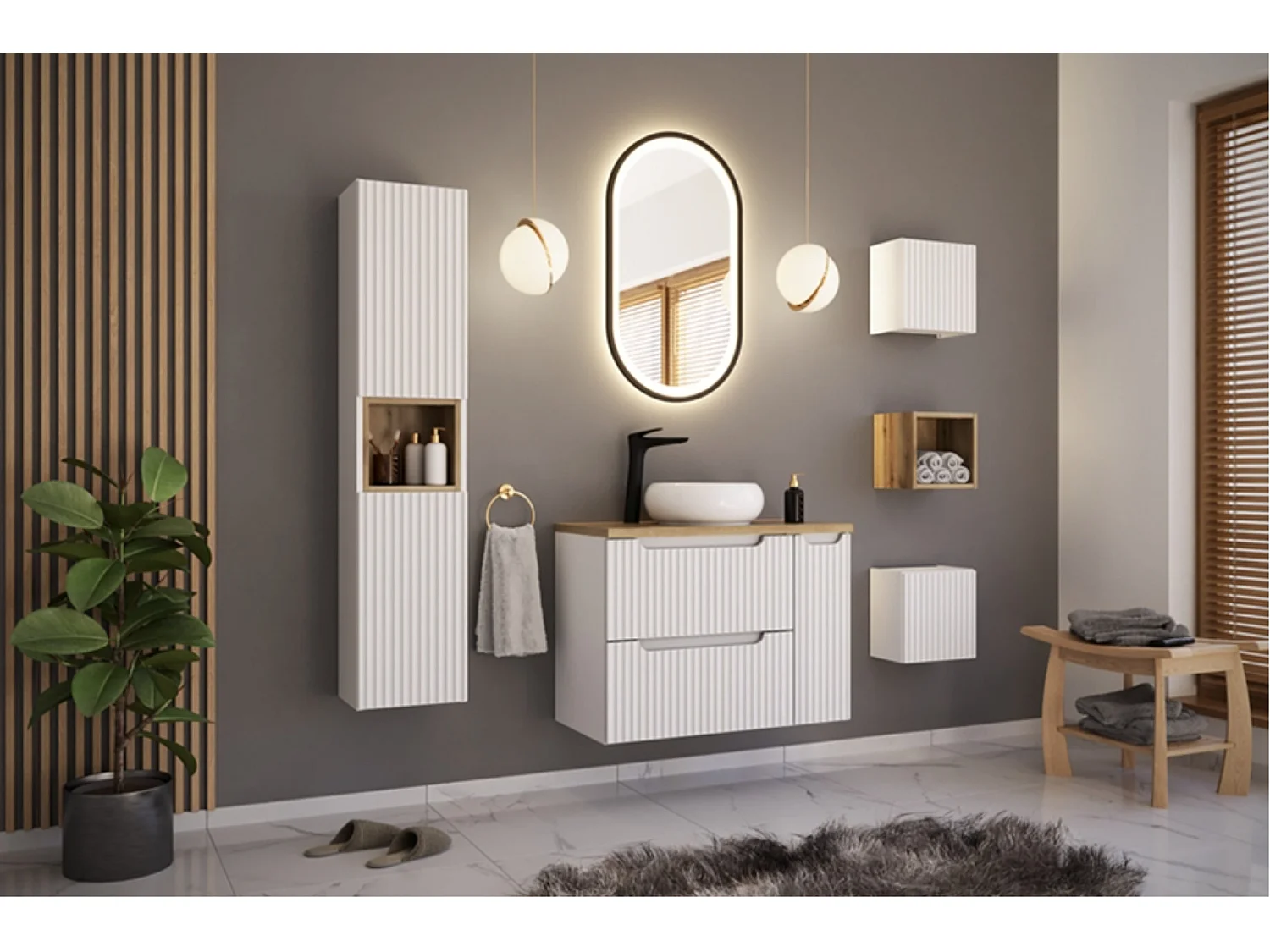 Riva White 1-dörrars väggskåp
