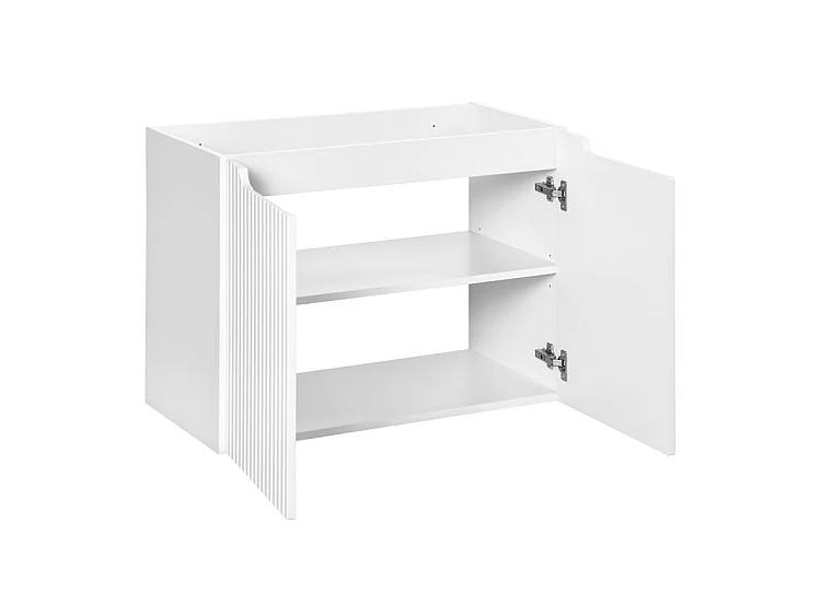 Meuble sous vasque suspendu 2 portes NOVA - Meuble salle de bain moderne-Blanc-Largeur 60 cm