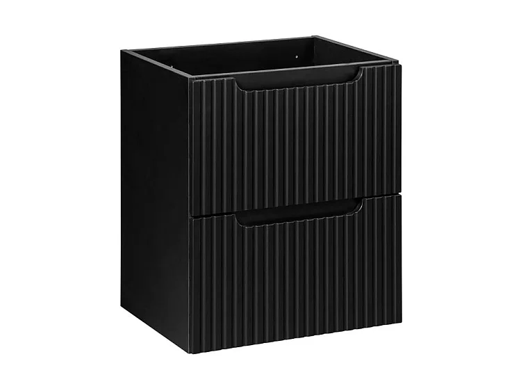 Meuble sous vasque suspendu 2 tiroirs NOVA – Meuble salle de bain moderne-Noir-Largeur 50 cm