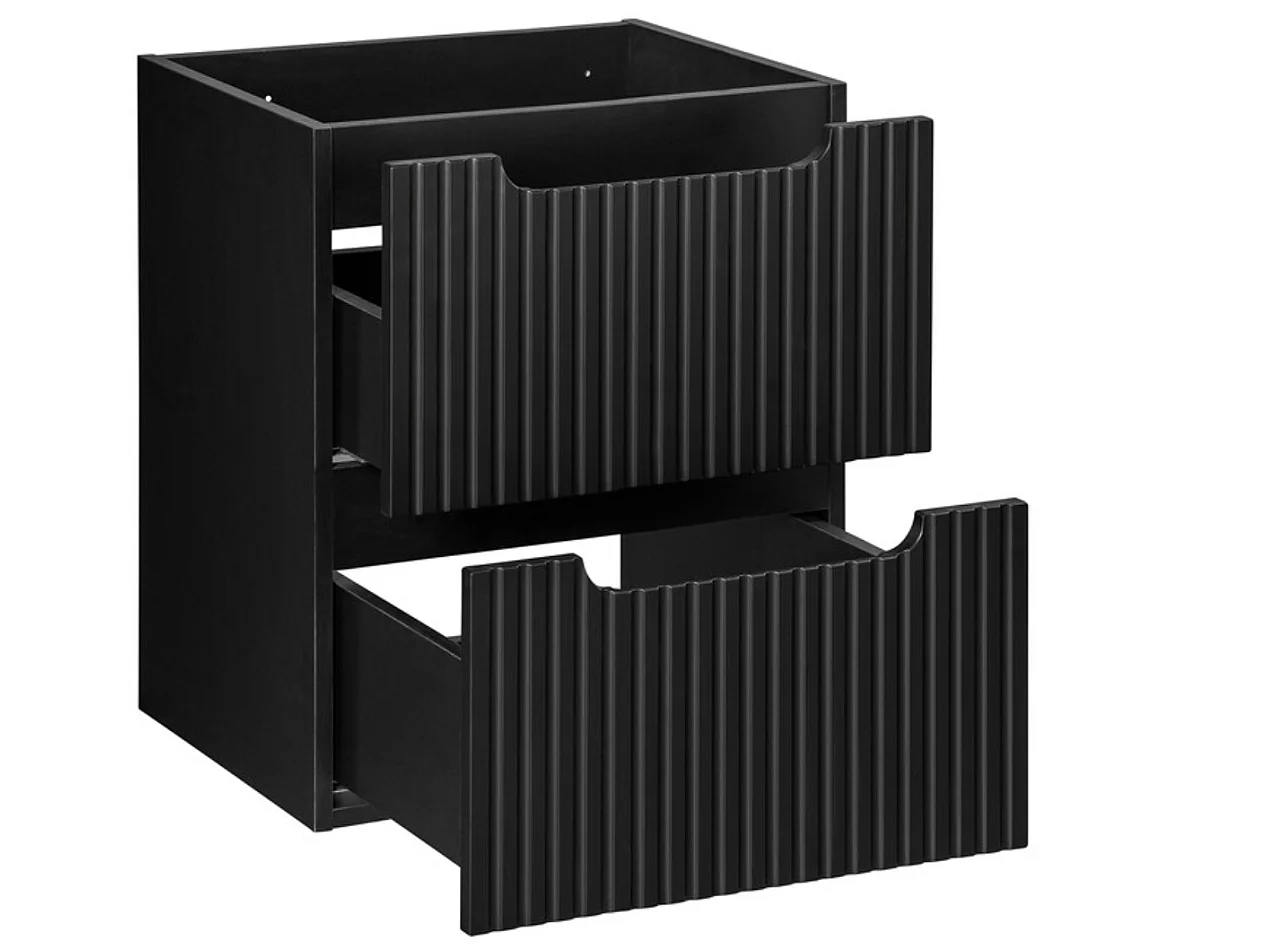 Meuble sous vasque suspendu 2 tiroirs NOVA – Meuble salle de bain moderne-Noir-Largeur 50 cm