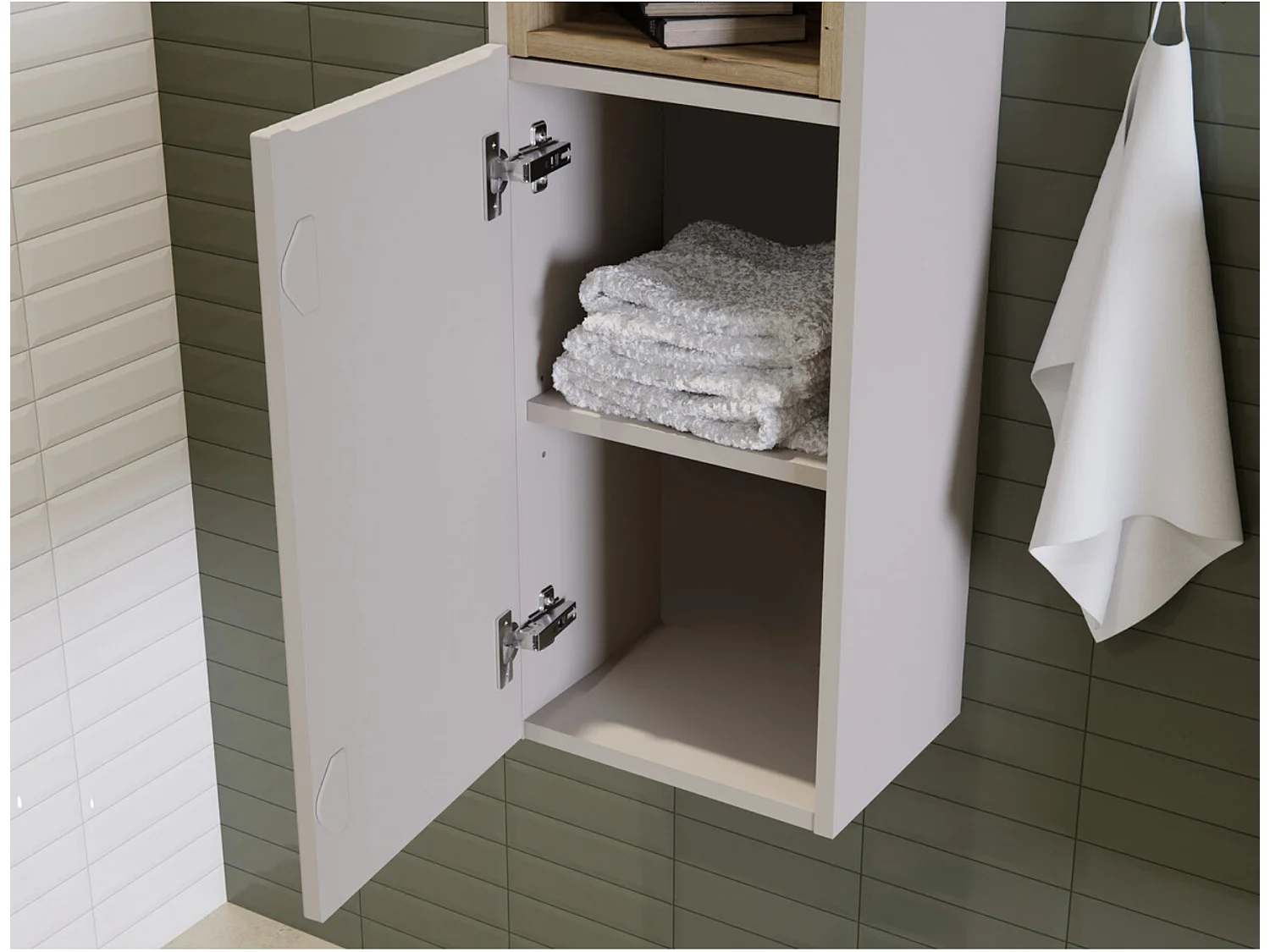 Columna de baño mural NOVA de 30 cm de altura – Armario de pared de diseño moderno-Topo