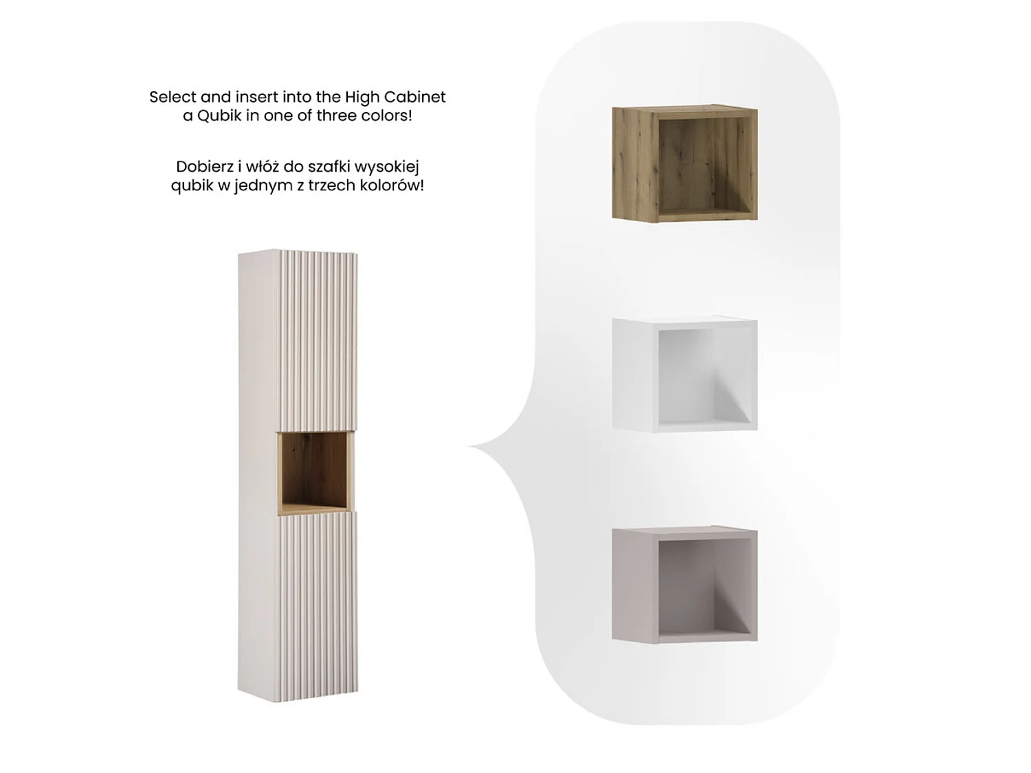 Columna de baño mural NOVA de 30 cm de altura – Armario de pared de diseño moderno-Topo