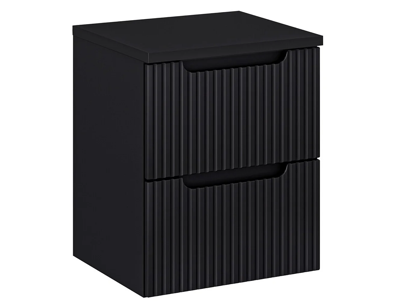 Meuble salle de bain suspendu 2 tiroirs NOVA 50cm avec vasque GAJA – Élégance minimaliste et gain de place-Noir