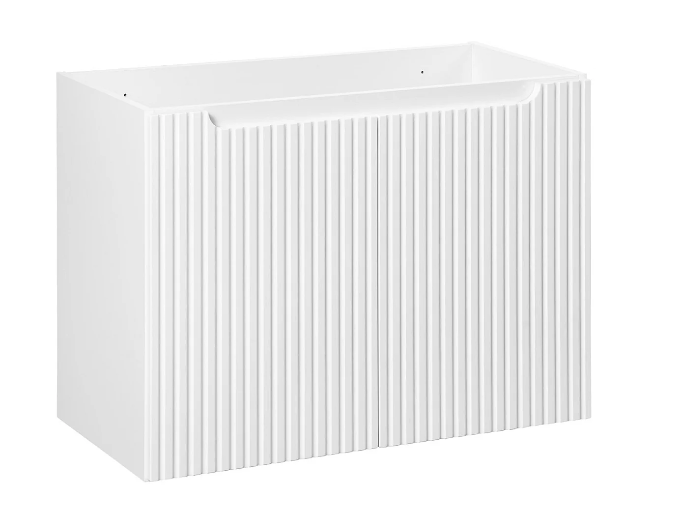 Meuble sous vasque suspendu 2 portes NOVA - Meuble salle de bain moderne-Blanc-Largeur 80 cm