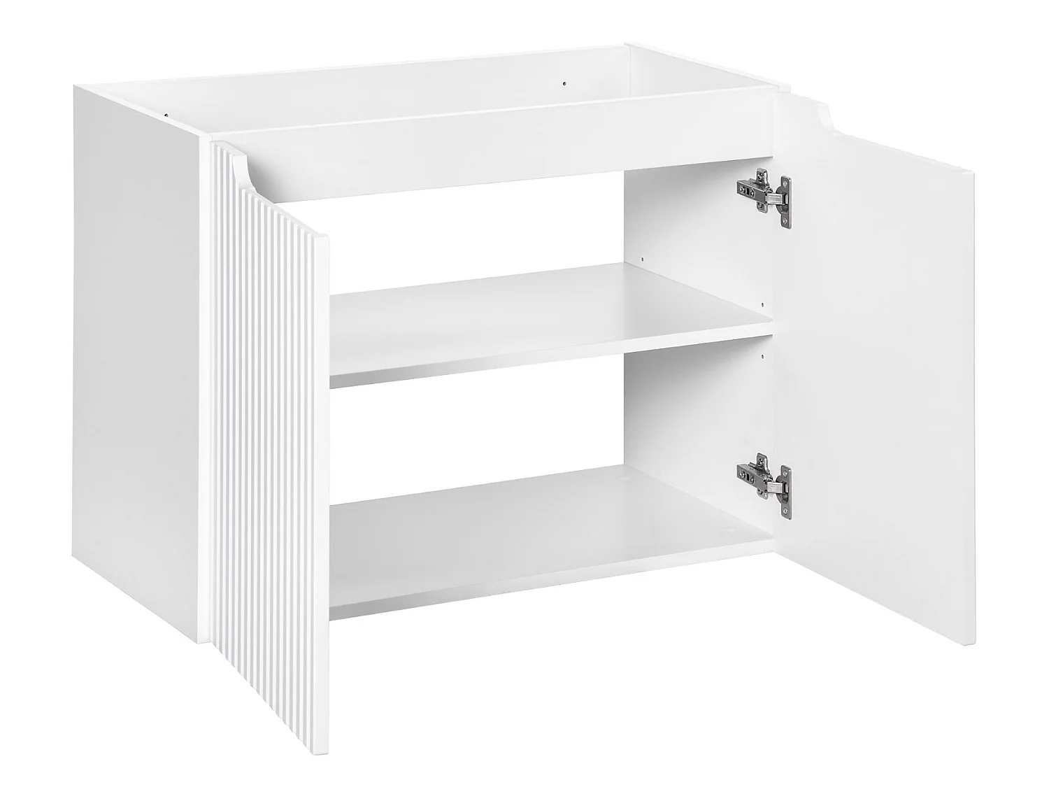 Meuble sous vasque suspendu 2 portes NOVA - Meuble salle de bain moderne-Blanc-Largeur 80 cm