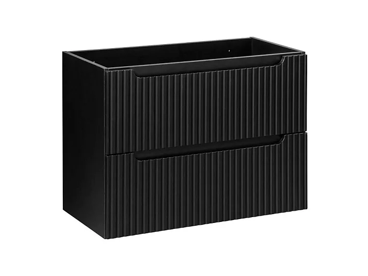 Meuble sous vasque suspendu 2 tiroirs NOVA – Meuble salle de bain moderne-Noir-Largeur 80 cm