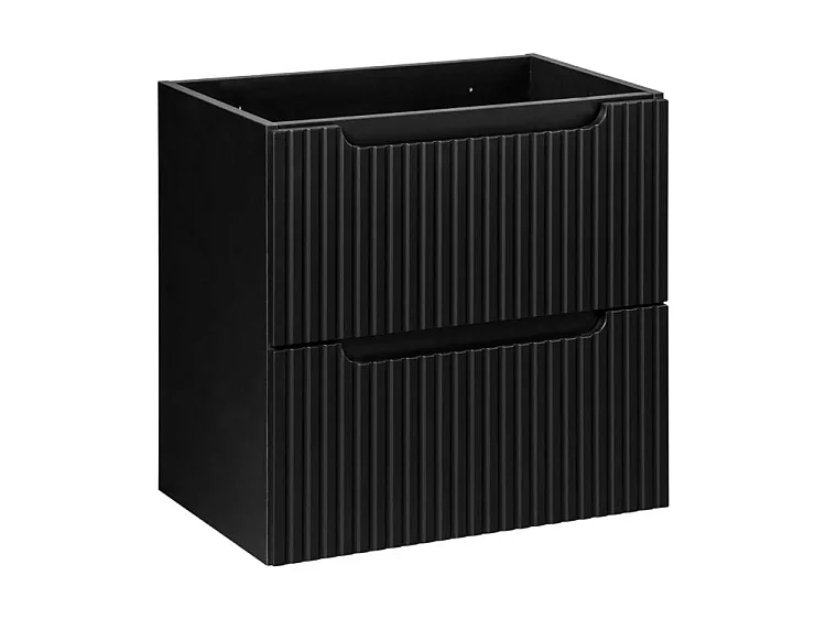 Mueble de baño suspendido NOVA con 2 cajones – Muebles de baño modernos-Negro-Anchura 60 cm