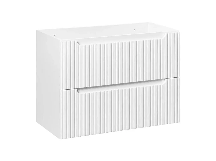 Meuble sous vasque suspendu 2 tiroirs NOVA – Meuble salle de bain moderne-Blanc-Largeur 80 cm