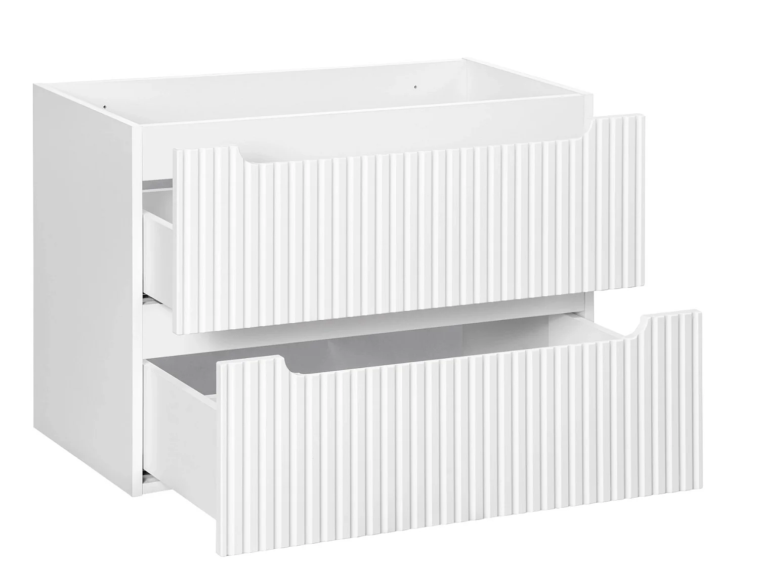 Meuble sous vasque suspendu 2 tiroirs NOVA – Meuble salle de bain moderne-Blanc-Largeur 80 cm