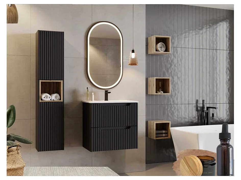 Szafka łazienkowa NOVA BLACK D2 81-30-1D 30cm czarna