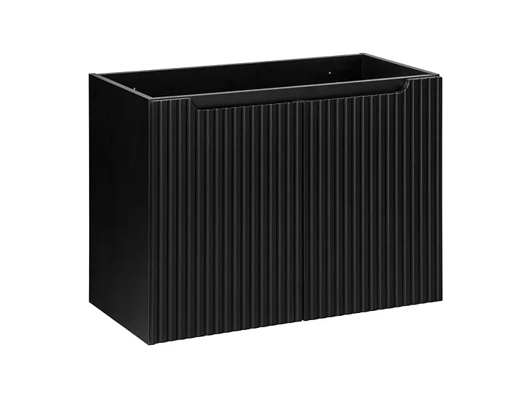 Meuble sous vasque suspendu 2 portes NOVA - Meuble salle de bain moderne-Noir-Largeur 80 cm