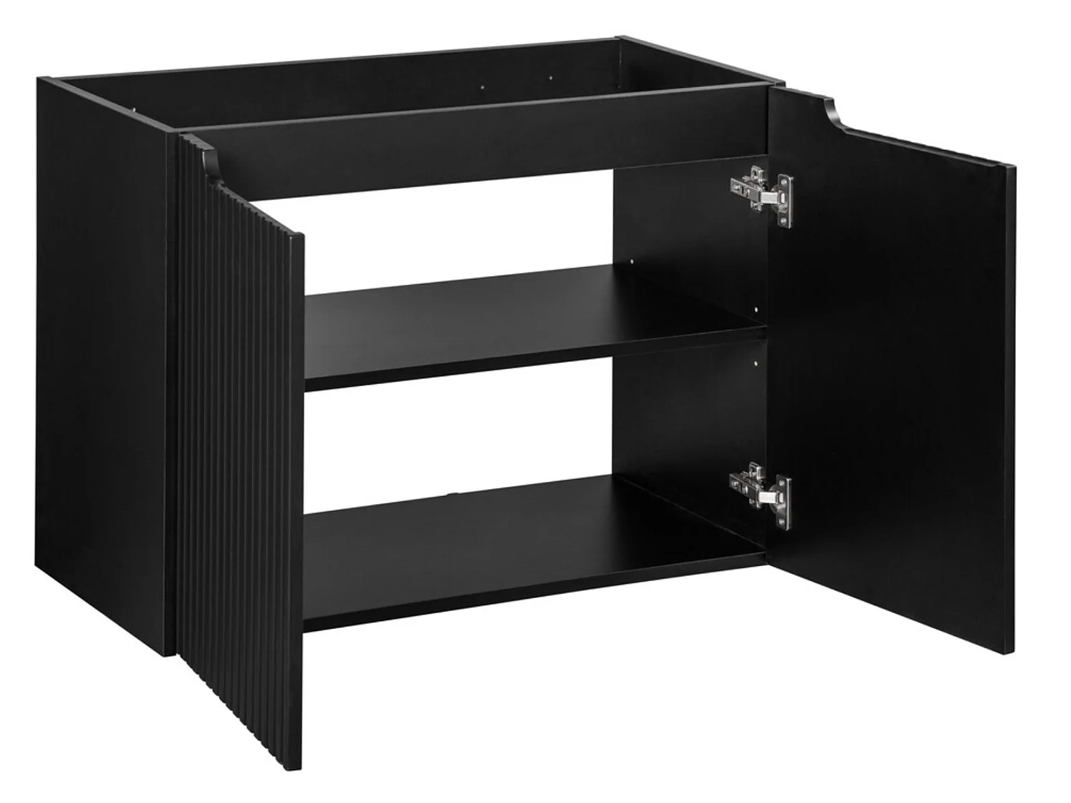Meuble sous vasque suspendu 2 portes NOVA - Meuble salle de bain moderne-Noir-Largeur 80 cm