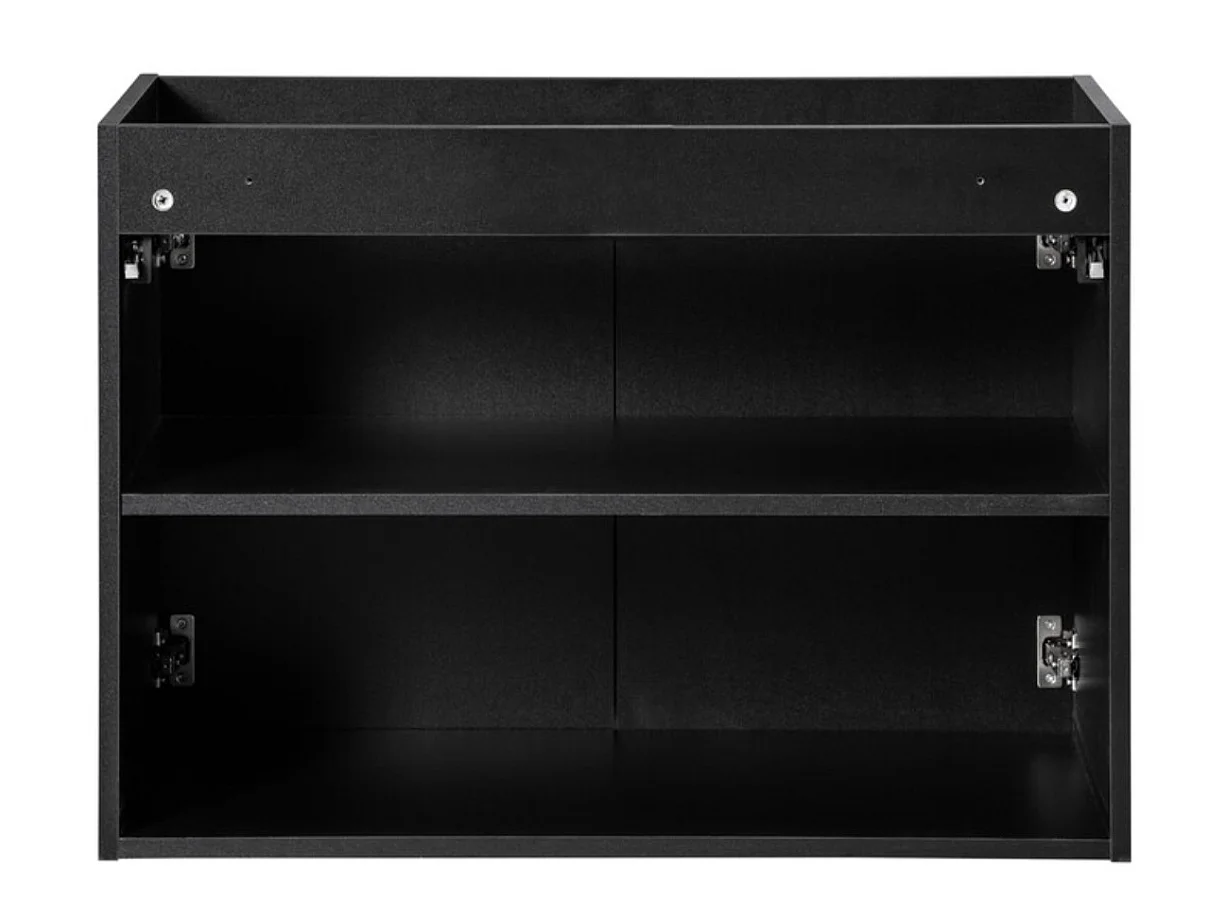 Meuble sous vasque suspendu 2 portes NOVA - Meuble salle de bain moderne-Noir-Largeur 80 cm